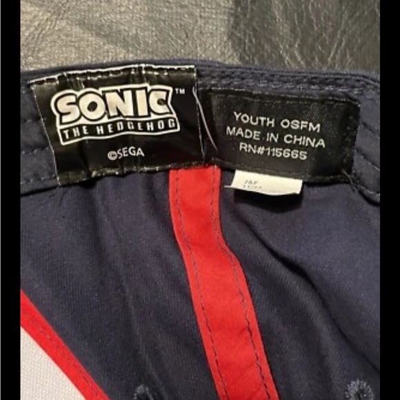 Sonic Hedgehog Youth Adjustable SnapBack Ball Cap By Sega Pre-owned - Picture 4 of 4